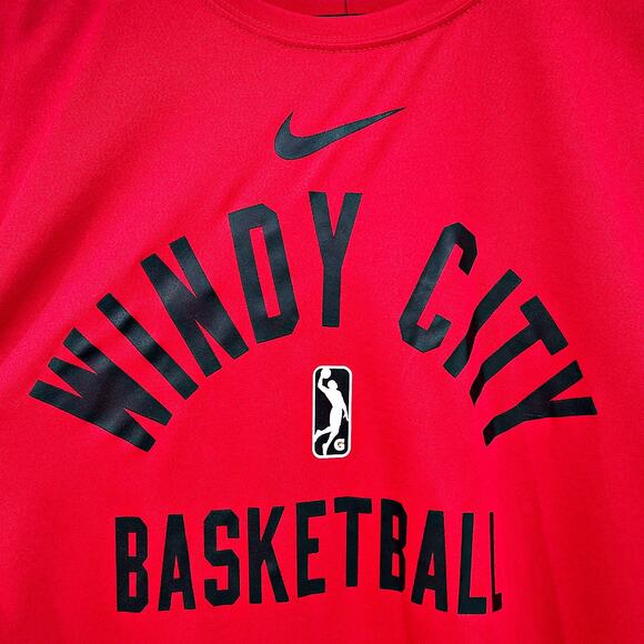 Windy City Bulls NBA G League Nike Dri Fit Mesh Tee Red Black Mens Small - Picture 3 of 7